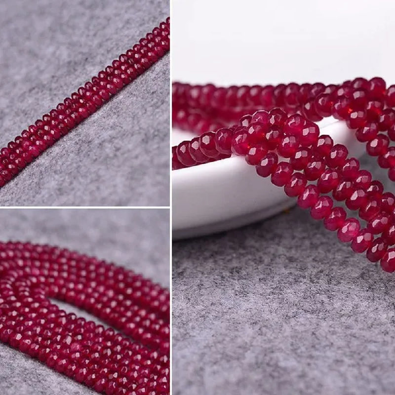 4MM Natural Brazilian Ruby Faceted Round Loose Beads Gemstone