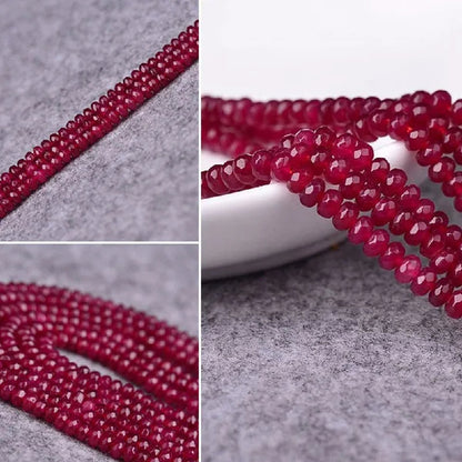 4MM Natural Brazilian Ruby Faceted Round Loose Beads Gemstone