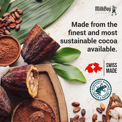 Milkboy Swiss Chocolate Bars - Premium Swiss Alpine Milk Chocolate - Smooth European Milk Chocolates Gift - Sustainably Farmed Cocoa - Gluten Free - 3 Oz, Pack 2
