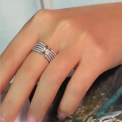 Fashion Jewelry for Women Rings Luxury 925 Sterling Silver Full Diamond Ring Romantic Bride Wedding Engagement Party Band White Sapphire Jewelry Anniversary Gift