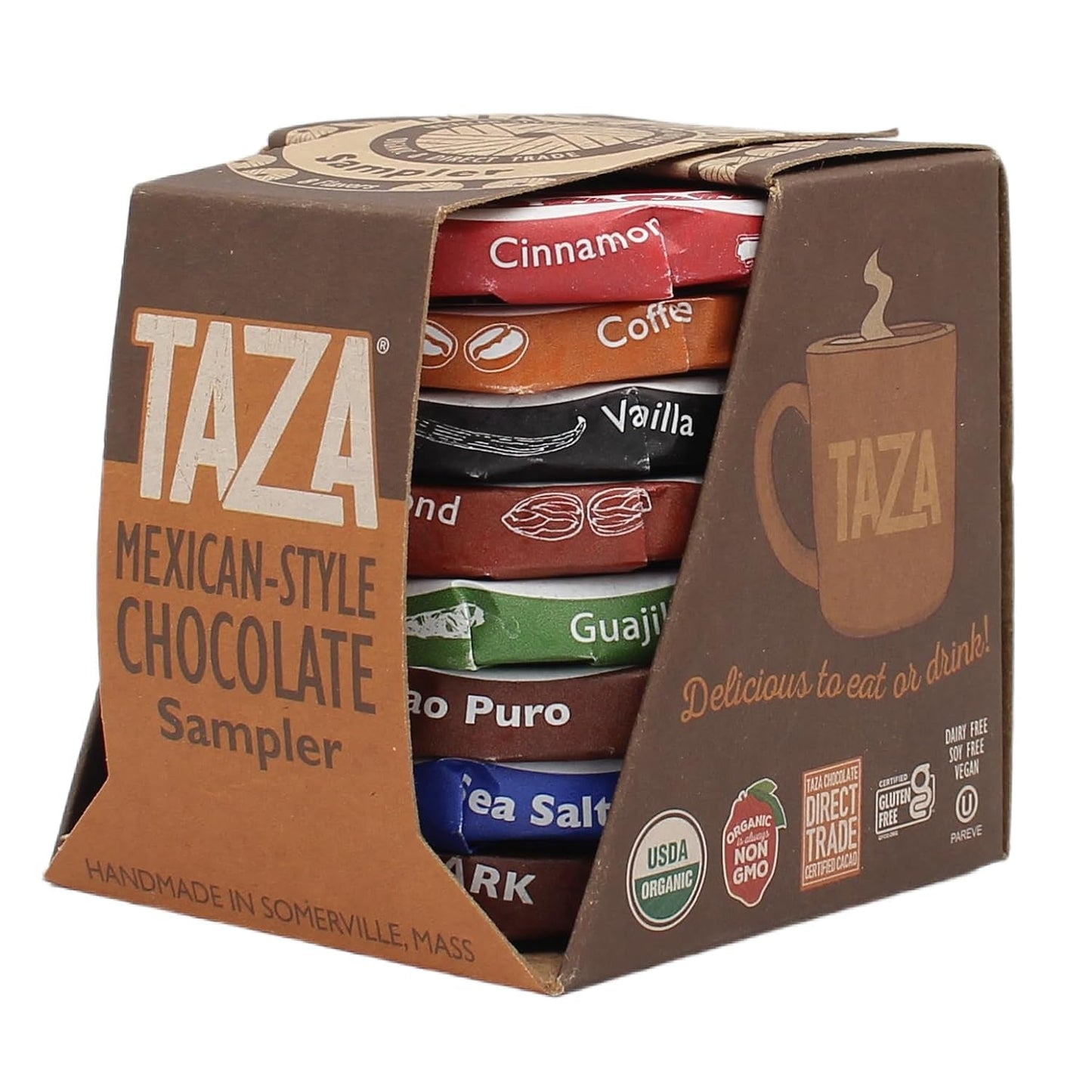 Organic Mexicano Disc Stone Ground, Variety Pack, 1.35 Ounce (8 Count), Vegan