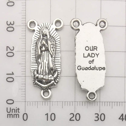 100G (60Pcs) Antique Silver Cross Jesus Maria Our Lady Miraculous Centerpiece Crucifix Medal Charms Pendants for Crafting, Jewelry Findings Making Accessory for DIY Rosary Necklace Bracelet (M154)