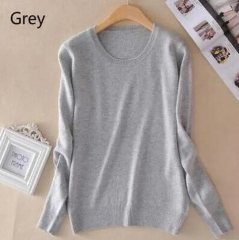 18 Colors Wool Pure Cashmere Sweater Women Soft Pullovers O-Neck Pull Femme Long Sleeve Sweaters Pullovers