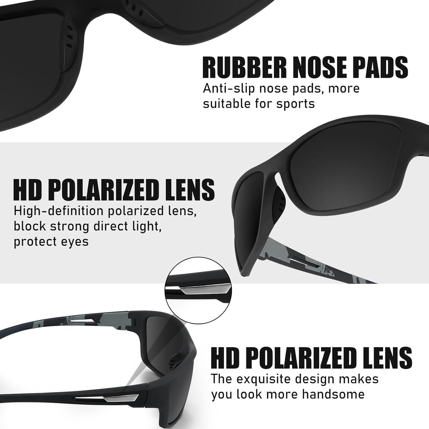 4 Pairs Men Polarized Sunglasses with UV Protection Driving Glasses Sports for Sport Outdoor Activities - WORLD TIME VISITS