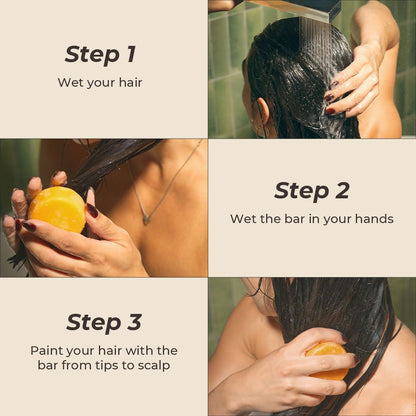 Conditioner Bar - Promote Hair Growth, Strengthen & Moisturize All Hair Types - Paraben & Sulfate Free Formula with Natural Ingredients for Dry Hair (Vanilla Coconut, 1.8 Oz)