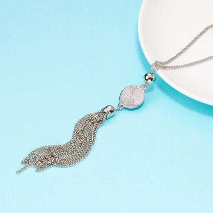 Long Chain Tassel Necklace Pendant Resin Sweater Chain Bohemian Style for Women, Change Color