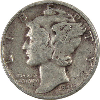 1941 Mercury Dime AG about Good 90% Silver 10C Coin Master Coins