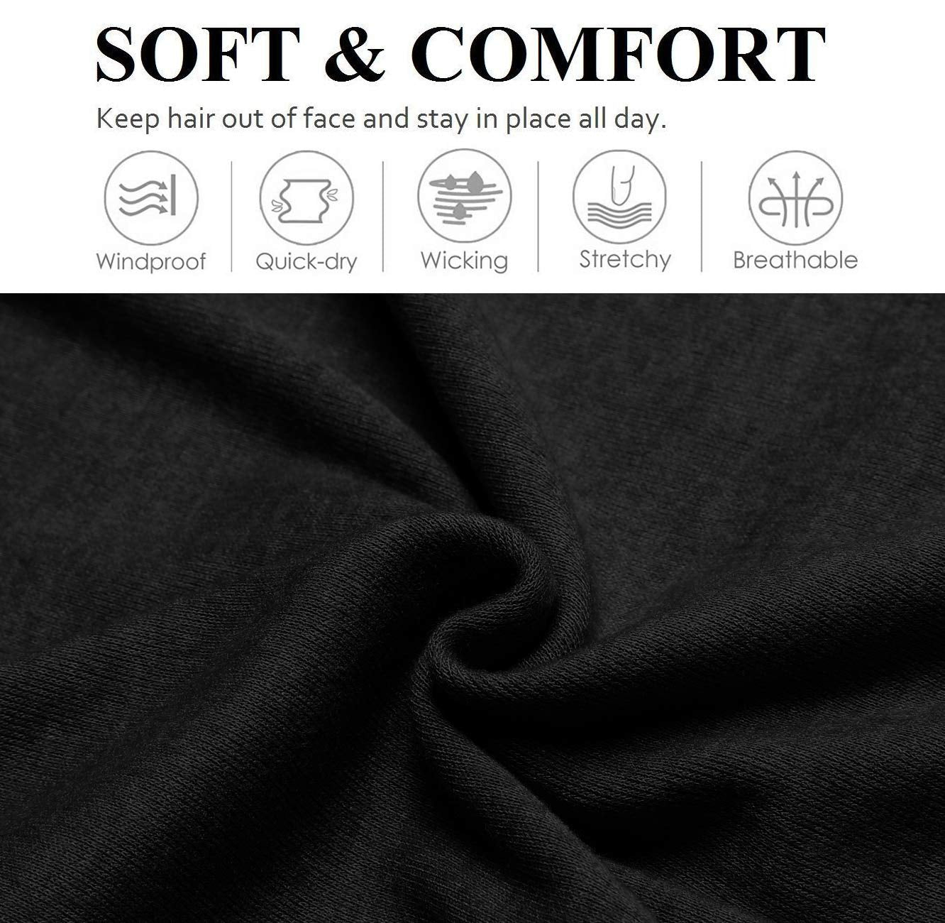 Headbands for Women 16 Pack Elastic Hair Bands for Women' Hair Non Slip Soft Cloth Fabric Headbands Women Hair Accessories, Black White Gray Women‘S Headband