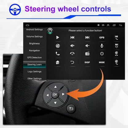 AMPRIME 【2+32G】New for Mercedes-Benz W204 Autoradio 2 Din Android 10.1 GPS Car Radio Stereo 9'' HD Touch Screen Wifi Bluetooth FM/RDS Car Audio Radio with 12LED Camera/ DVR (Optional) 【For Mercedes-Benz W204 2006-2011】