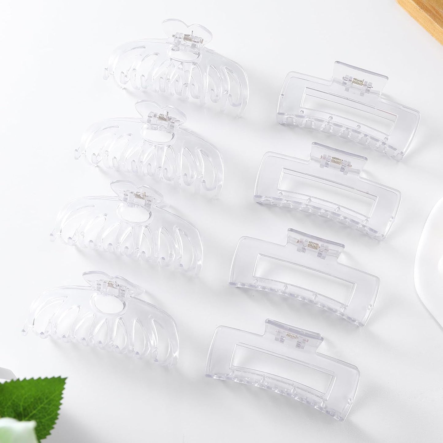 Hair Clips for Women 4.3 Inch Large Hair Claw Clips for Women Thin Thick Curly Hair, Big Matte Banana Clips,Strong Hold Jaw Clips,Clear1