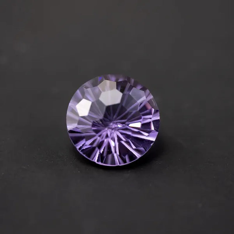 Natural Amethyst Fireworks Cut Loose Gemstone 8MM High-quality Ring Face Necklace Jewelry DIY Making Loose Diamond Purple Gemstone