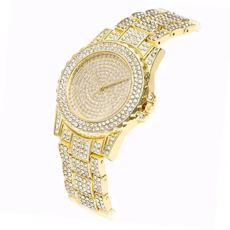 New Diamond Rhinestone Luxury Silver Gold Watch Fashion Bling Bling Fashion Diamond Watch High Quality Lady Wristwatches