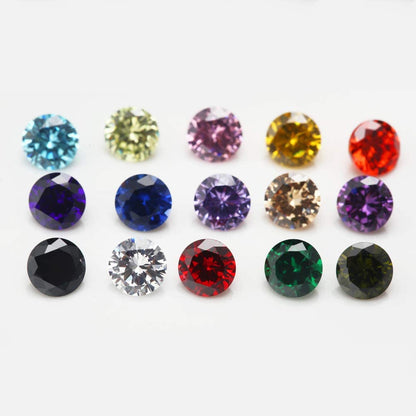 Round Cut 5A Cubic Zirconia Stone Mix 15 Colors Loose CZ Stones Synthetic Gemstone for Jewelry Making - WORLD TIME VISITS