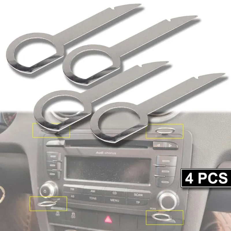 4Pcs Radio Stereo Removal Extractor Key Release Pin Head Unit Audio Install Tool for VW Audi Ford Mercedes Benz Skoda Car Parts