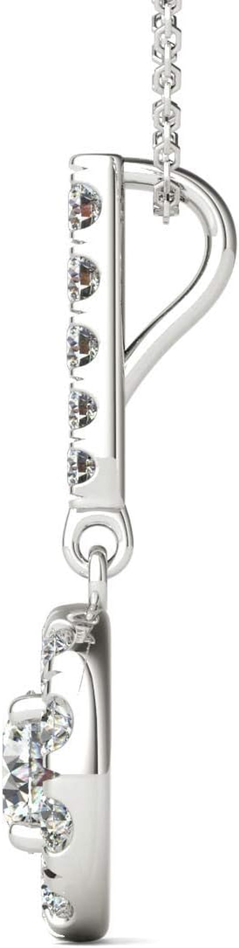 Natural Diamonds Halo Pendant Necklace AGS Certified 14K White Gold 3/4 Ctw GH/SI2-I1