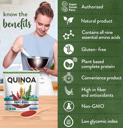 Organic White Quinoa 3 Pound -Non-Gmo,100% Peruvian, Superior Taste,Gluten-Free,Rice Replacement, Pre-Washed, Whole Grain, Usda-Certified, Complete Plant Protein, Superfoods Peru, High in Fiber&Iron, Kosher