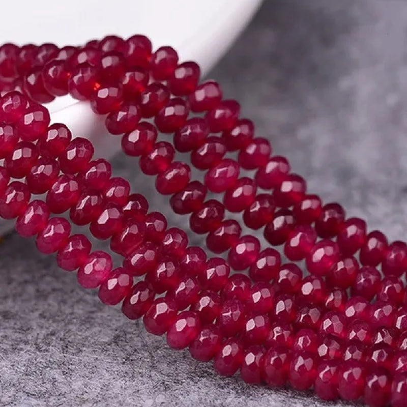 4MM Natural Brazilian Ruby Faceted Round Loose Beads Gemstone