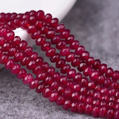 4MM Natural Brazilian Ruby Faceted Round Loose Beads Gemstone