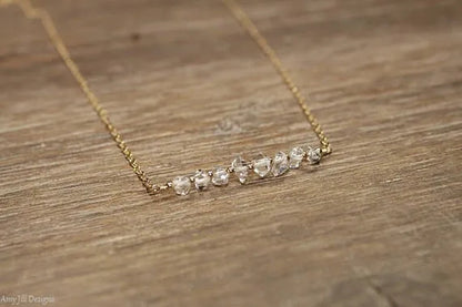 Herkimer Diamond Necklace Bar Necklace Diamond Crystal Jewelry