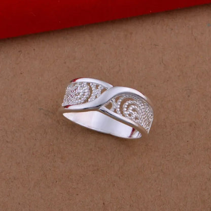 Gorgeous Rounded Hollow Shiny Ring Wholesale Price Fashion 925 Jewelry 925 Sterling Silver Rings for women Engagemetn/Wedding Party Jewelry Gift