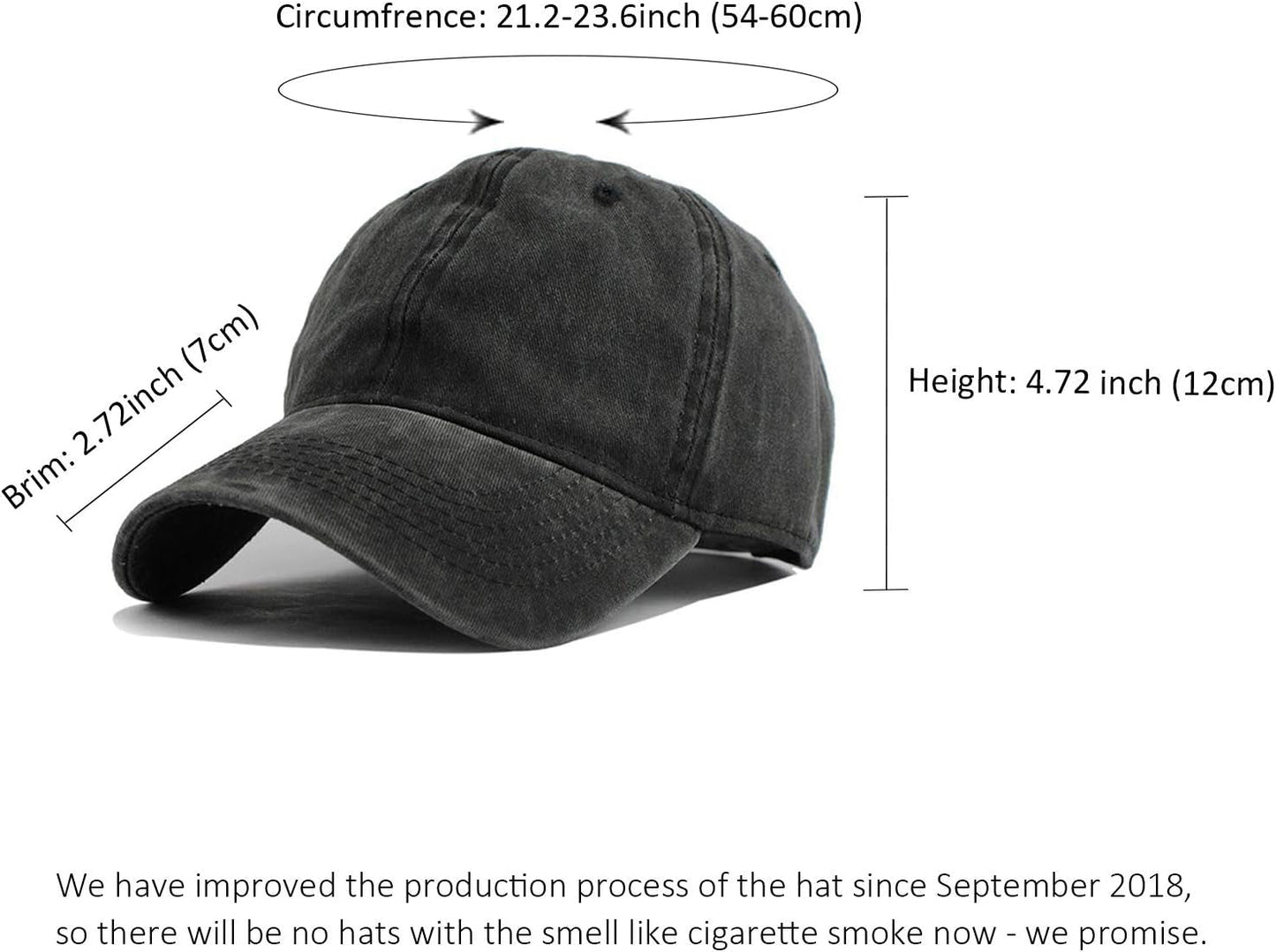 Men Women Washed Distressed Twill Cotton Baseball Cap Vintage Adjustable Dad Hat