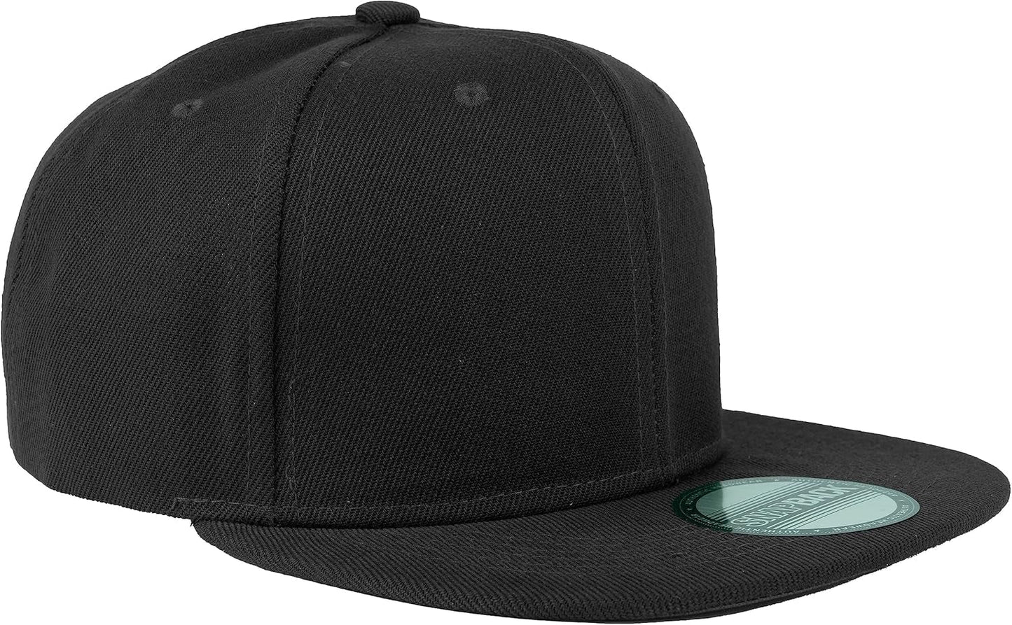 Snapback Hats for Men - Flat Bill Brim Baseball Cap Hat - Plain Blank Adjustable