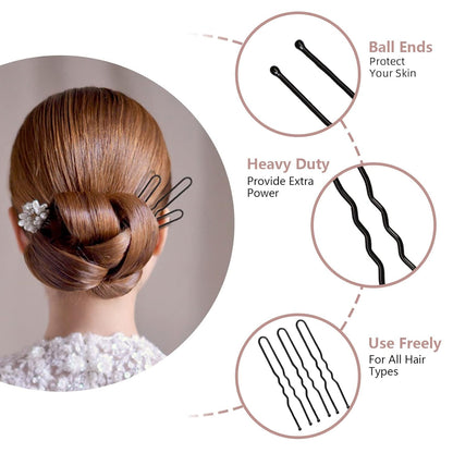 U Shaped Hair Pins for Buns, 100 PCS 2.8" Hair Pins for Women Hair Styling with Thick Hair