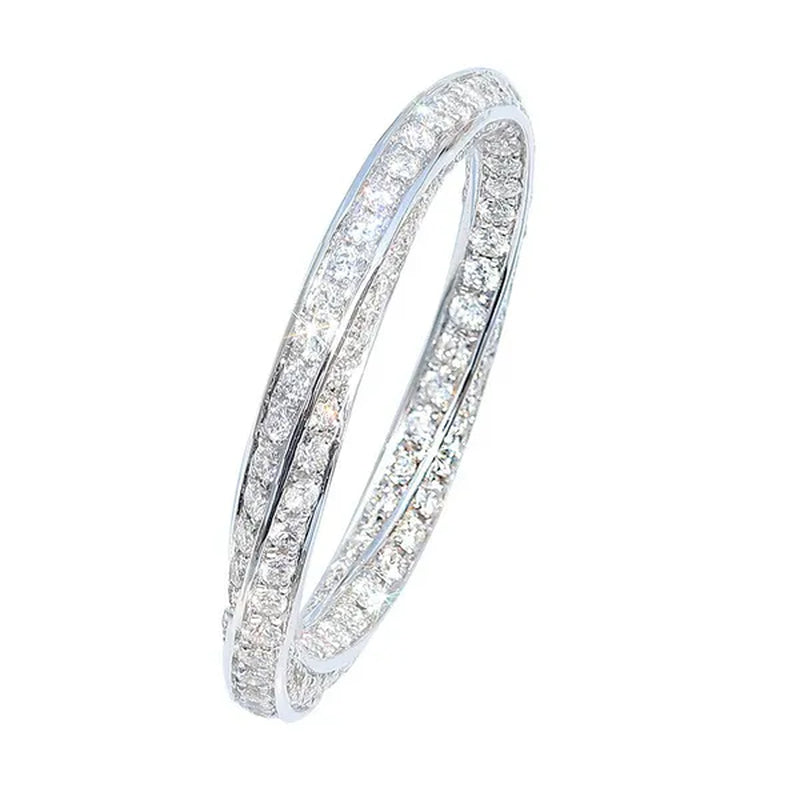 Amazing Jewelry for Women Band Fashion Fully Twisted Eternity Ring Romantic Bride Engagement Wedding Accessories Anniversary Gift Stackable Rings