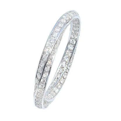 Amazing Jewelry for Women Band Fashion Fully Twisted Eternity Ring Romantic Bride Engagement Wedding Accessories Anniversary Gift Stackable Rings