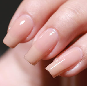 Jelly Brown Nude Gel Nail Polish,Sheer Milky Gel Polish All Seasons Colors Soak off LED UV Gel Varnish Nail Art Manicure #301,0.5 Fl Oz