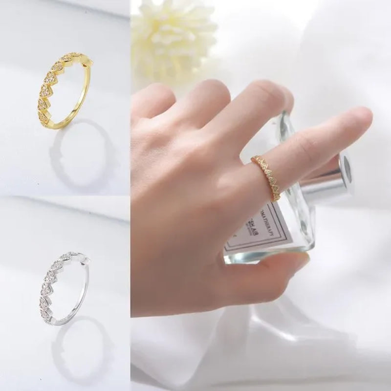 100% S925 Sterling Silver Luxury Heart Shape Zircon Micro Pave Love Ring Women's Statement Oath Finger Rings Exquisite Fine Jewelry Engagement Wedding Rings - WORLD TIME VISITS
