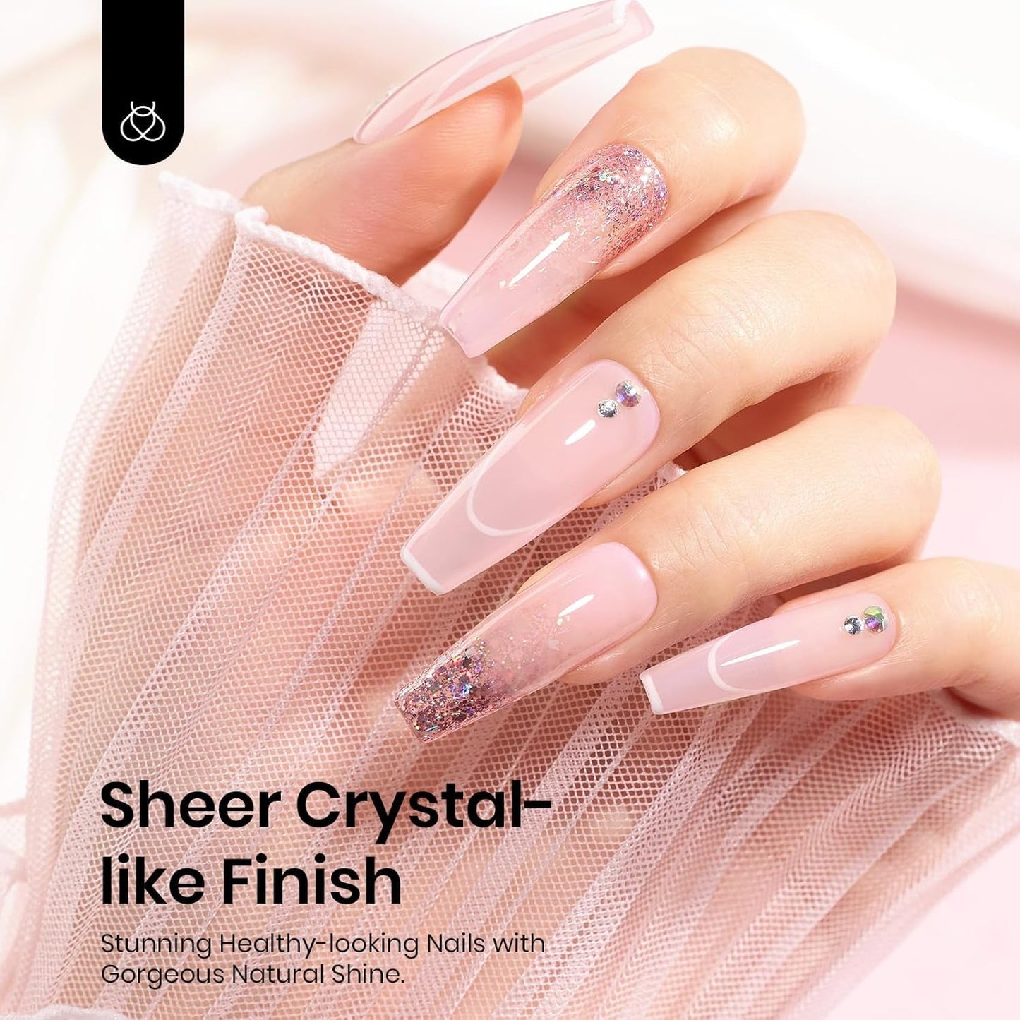 Beetles Neutral Gel Nail Polish 15Ml Jelly Nude Pink Gel Polish Set Sheer Pink Soak off UV LED Translucent Effect French Nail Art Spring Summer Manicure Gift for Women