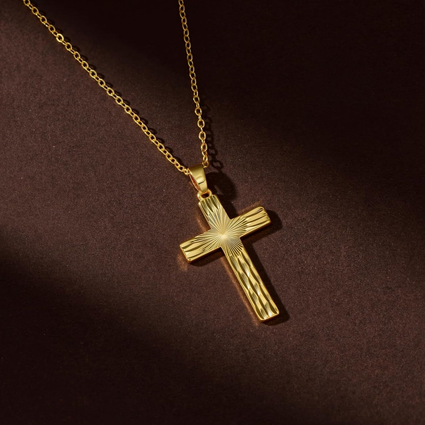 14K Gold Cross Necklace for Women Elegent Gold Cross Pendant Necklace Religious Jewelry Gift