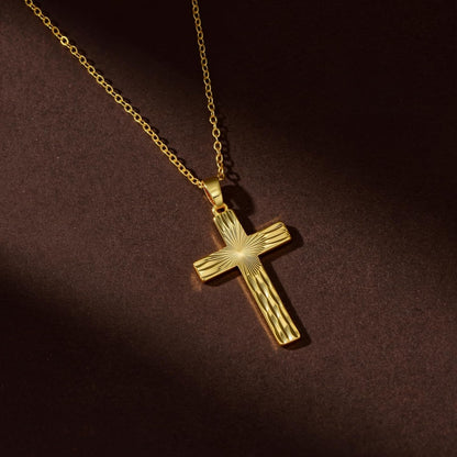 14K Gold Cross Necklace for Women Elegent Gold Cross Pendant Necklace Religious Jewelry Gift
