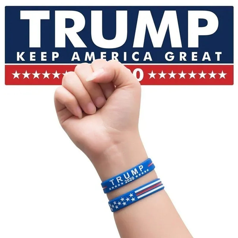 1 Pcs Hot Donald Trump Keep America Great TRUMP 2020 USA Election Silicone Bracelet with Wrist Band