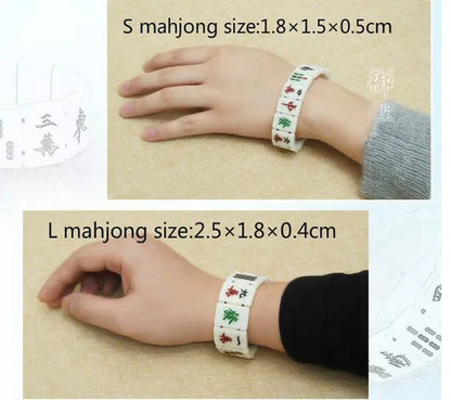 Creative Retro Chinese Style Mahjong Bangles Mah Jongg Bracelet for Men Women Gifts
