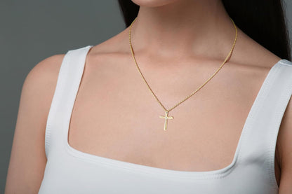 Dainty 925 Sterling Silver Cross Necklace for Women, Christian Confirmation Necklace - WORLD TIME VISITS