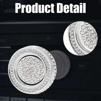 Car Bling Rhinestone Multimedia Volume Audio Knob Trim Interior Accessories Set for Mercedes Benz a B C E S GLA GLK CLA CLS Silver Tone