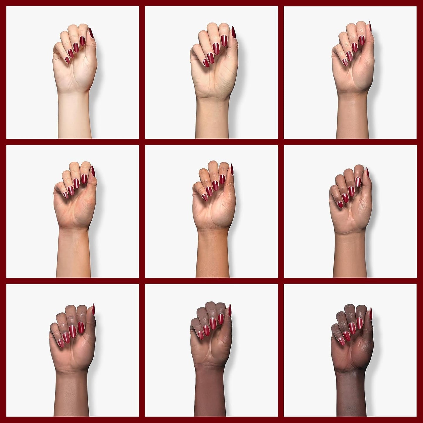 Salon-Quality Nail Polish, 8-Free Vegan, Deep Red Wine, Bordeaux, 0.46 Fl Oz