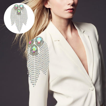 Water Drop Tassel Diamond Flower Rhinestone Brooch Suit Accessories Rhinestone Accessories Shoes Applique Decorative Patch Coat Patches Decor Diamond Buckle Alloy Rhinestones