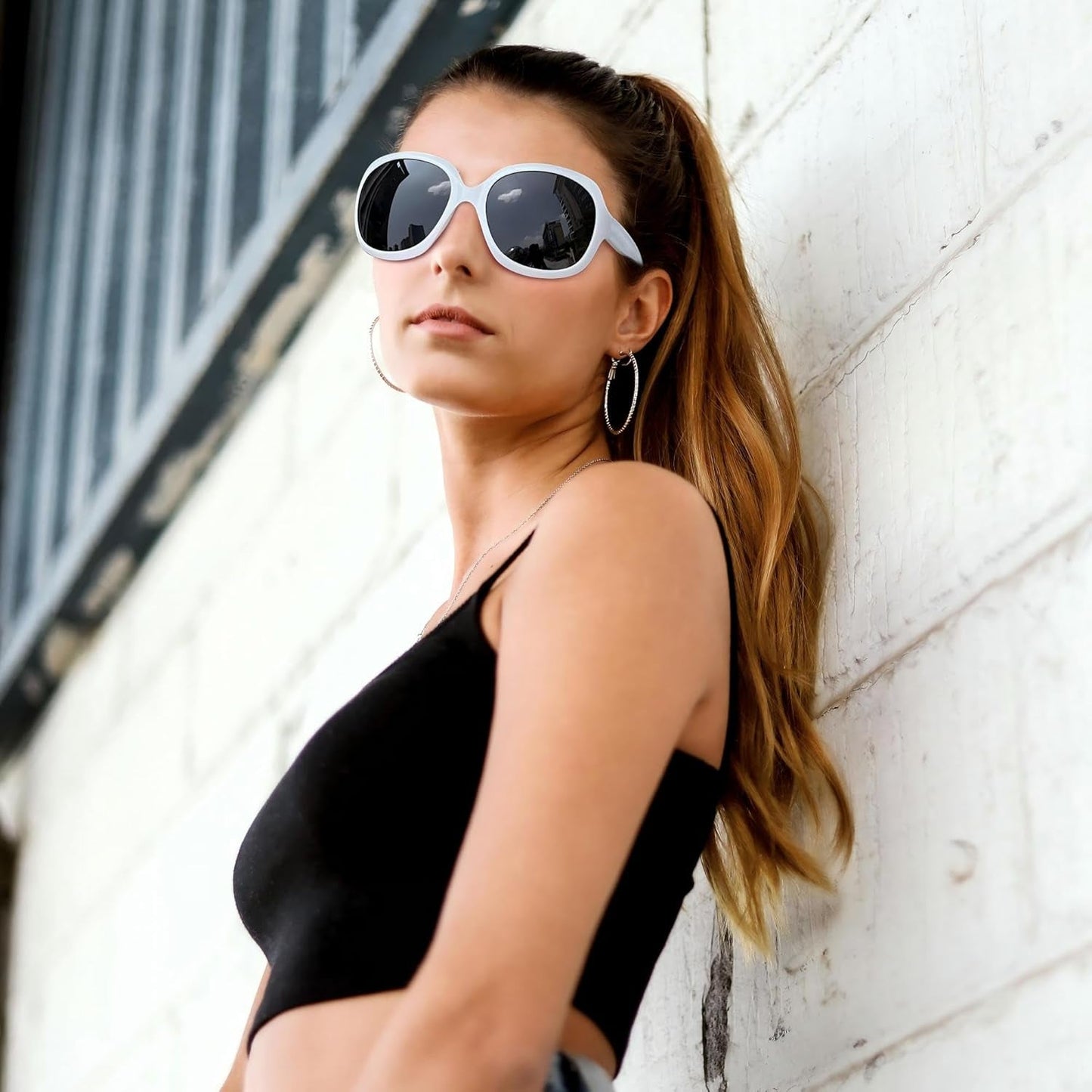 Oversized Sunglasses Womens Trendy Polarized Large Driving Sun Glasses Ladies UV Protective Big Sunnies Shades