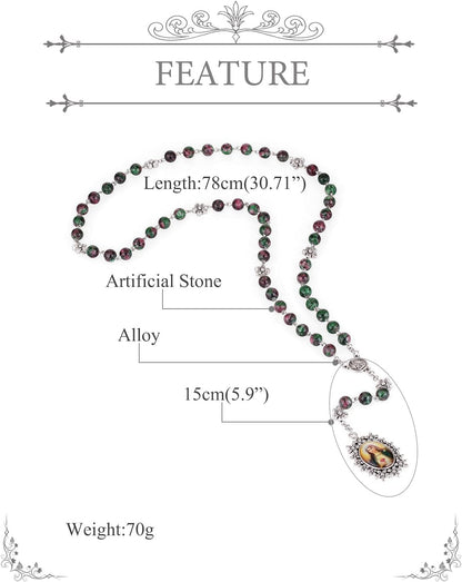 Chaplet Rosary/Servite Rosary of the Seven Sorrows / 7 or 10 Prayer Beads Chain Religious Virgin Mary Pendant Y-Necklace