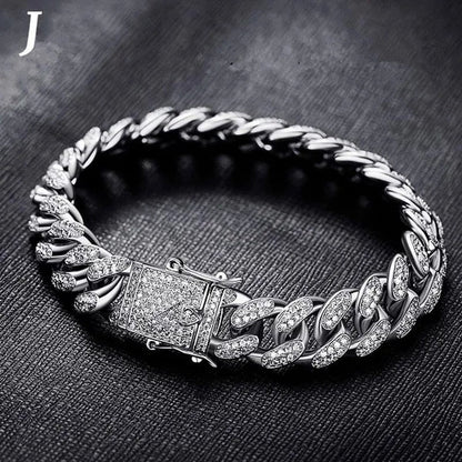 Men's Bracelet Hip Hop Fashion Bracelet Gold/Silver Bracelet Byzantine Chain Cuban Bracelet Festive Birthday Gift 1 Piece (8inch)
