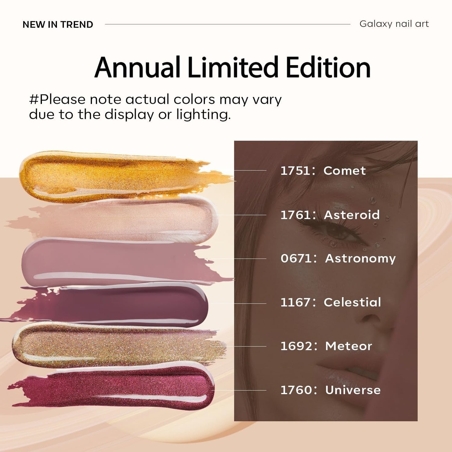 Gel Nail Polish Set, 6 Colors Nude Brown Gel Polish Glitter Burgundy Shiny Champagne Gold Magnetic Cat Eye Effect Sparkle Stunning Home Nail Art Kit Gift for Girl Women