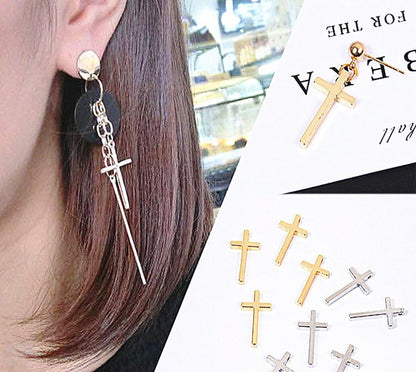 Christian Cross Charm Assorted Alloy Crucifix Pendant Connector for DIY Necklace Bracelet Jewelry Making Accessaries(25Pcs,Antique Silver)