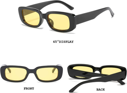 Rectangle Sunglasses for Women Retro Driving Glasses 90’S Vintage Fashion Narrow Square Frame UV400 Protection