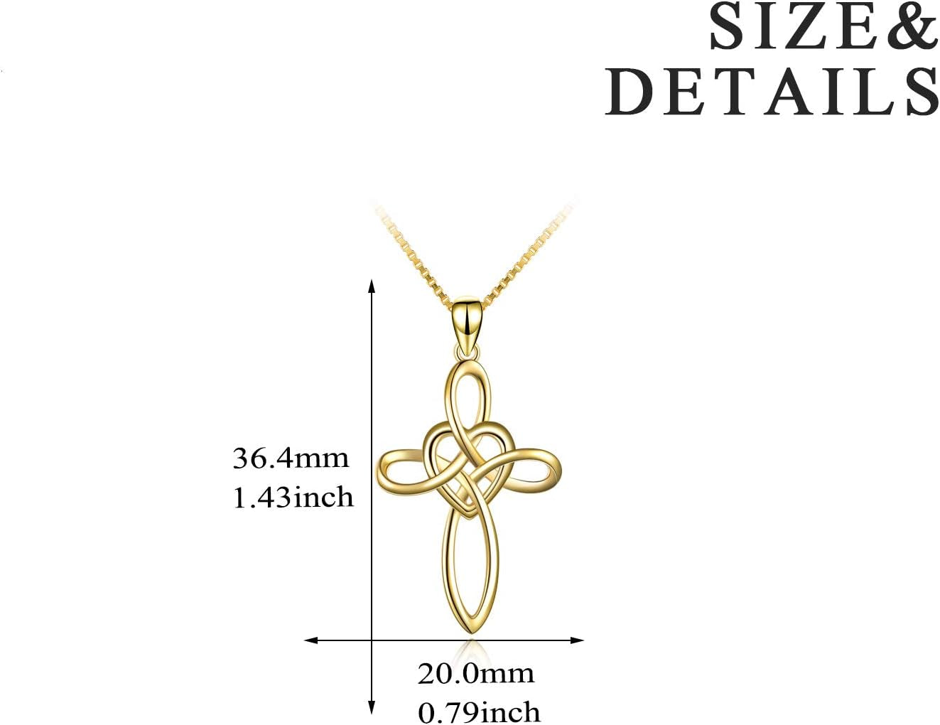 Celtic Knot Cross Necklace Sterling Silver Infinity Love Heart Pendant Necklace - WORLD TIME VISITS