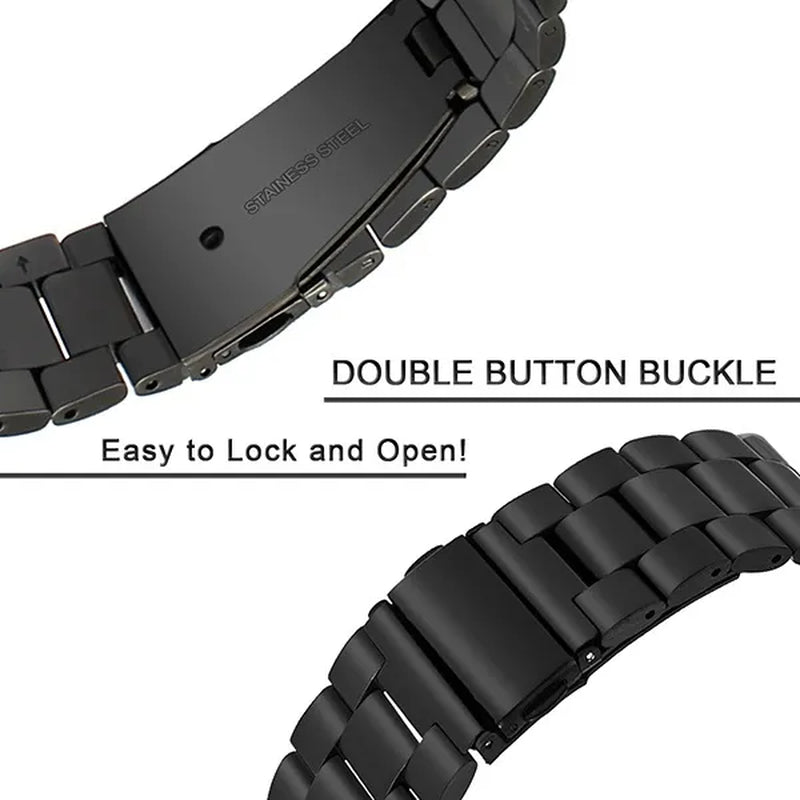 Premium Stainless Steel Watchband for Samsung Galaxy Watch 46mm SM-R800 Sports Band Curved End Strap Wrist Bracelet Silver Black