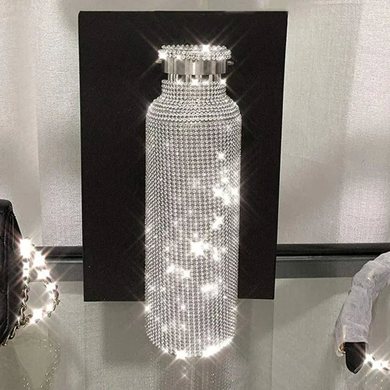 Diamond Water Bottle, Stainless Steel Insulated Water Bottle 12/17/25Oz, Glitter Water Bottles for Women