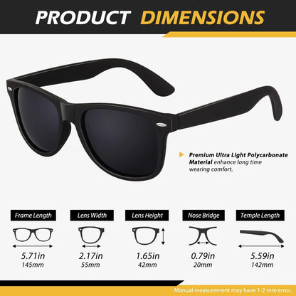 Polarized Semi Rimless Sunglasses for Men Women, Classic Retro Shades Half Frame Driving Sun Glasses UV Protection